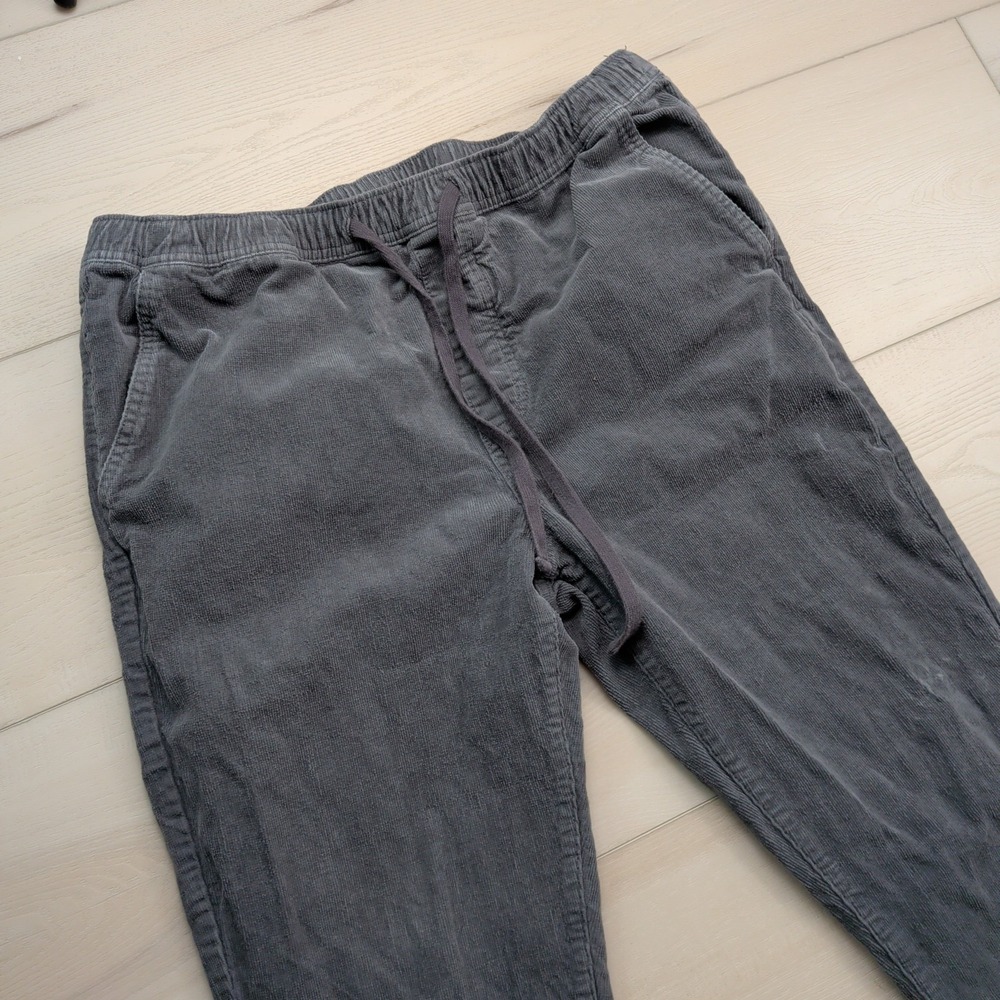 Katin Corduroy Pants Mens XL Gray Pipeline Stretch Drawstring Straight Leg Beach